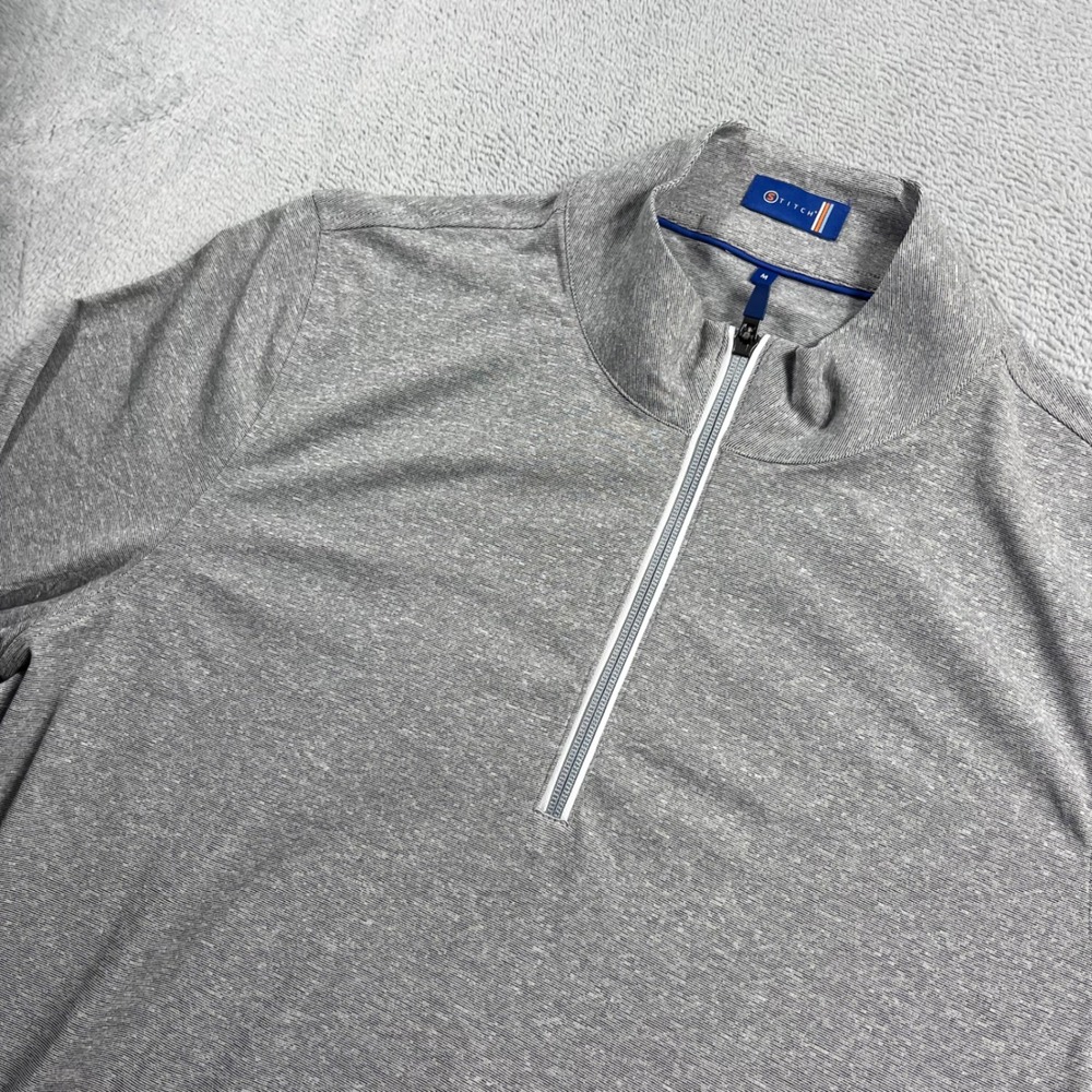 Stitch Golf Mens Medium Gray Heather Quarter Zip Pullover Westchester Logo